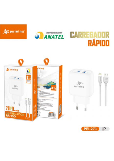 Carregador rápido peining iOS (3.1A)